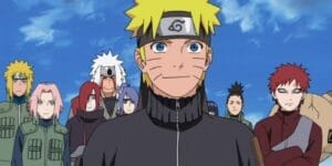 Naruto  na frente de alguns aliados em Naruto Shippuuden